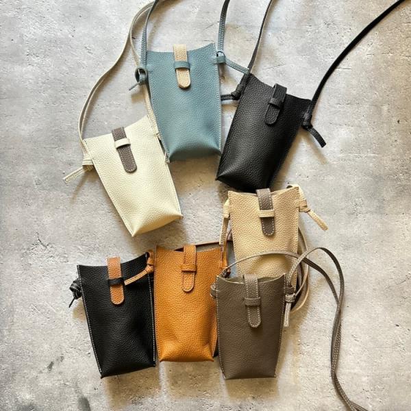 「レザースマホショルダー」ポシェット スマホショルダー メンズ レディース 本革 レザー 斜めがけ ...