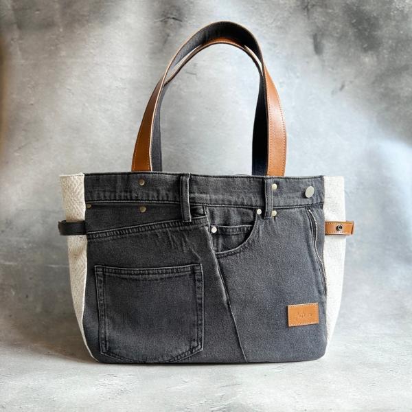 ＊デニムリメイクバッグ＊Chez Denim シェデニム Lサイズ(4)