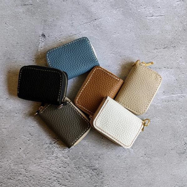 【受注生産】ミニミニラウンドファスナー財布　本革　カラバリ　コインケース　メンズ　レディース