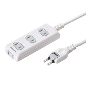 サンワサプライ 電源タップ 4個口2P1m 火災予防安全