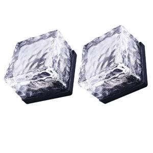 ledmomo ソーラーライト ガーデンライト ガラスライト 6色 防水 埋め込み式 レンガ 玄関先 庭園 芝生 車道 歩道 2ピース