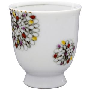 24to3西富陶磁器 伊万里焼 徳七窯 色絵菊 湯呑 小