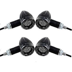 NEYORIKA ウィンカー LED 砲弾型 ライト バイク用 12V 前後 左右 黒 4個 セット