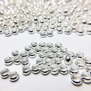 カシメ玉 つぶし玉  ロジウム 約200個 エンドパーツ ハンドメイド アクセサリパーツ