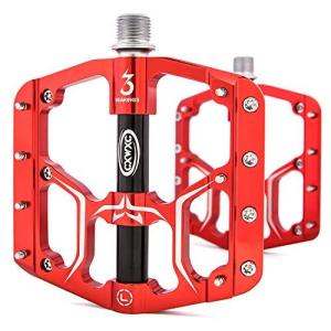CXWXC 自転車 ペダル フラットペダル トリプルシールドベアリング 9/16インチ アルミ製 滑り止めピン付き ロードバイク/クロスバイク/MTB