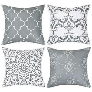 Pknoclan クッションカバー 45×45cm北欧ソファ背当て 4枚セット座布団カバー 柔らかい おしゃれ シンプル装飾枕カバー モダンピローケー