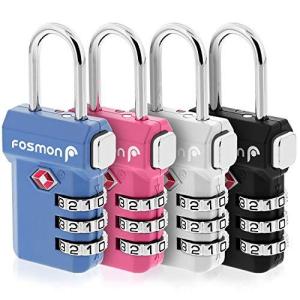 Fosmon  TSAロック ダイヤル式ロック 南京錠 鍵 アメリカ安全運輸局認定 安心 防犯グッズ 3桁 海外旅行 荷物スーツケース ジッパー袋 ハンドバッグ