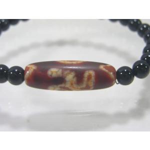 A27 朱砂老礦三眼天珠天然石鉱物風水開運御守り天珠ブレスレット