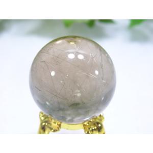 ルチルクォーツ（針水晶）原石 スフィア 丸玉 風水天珠堂 220115-8