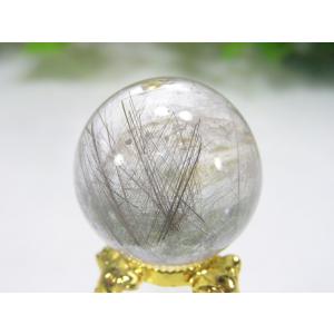 ルチルクォーツ（針水晶）原石 スフィア 丸玉 風水天珠堂 220115-8