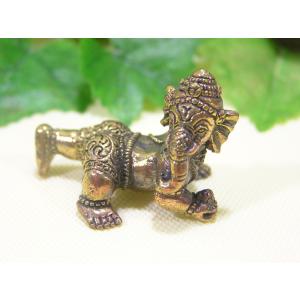 ガネーシャ（聖天、しょうてん）の置物[骨董風古銅色仕上げ]真鍮製