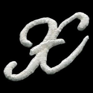 アルファベット 花文字ワッペン (X)