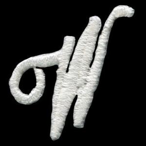 アルファベット 花文字ワッペン (W)