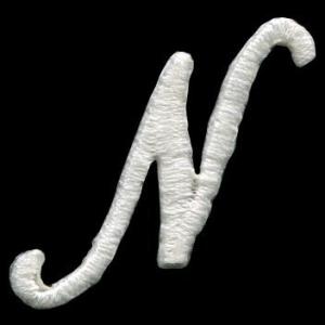 アルファベット 花文字ワッペン (N)