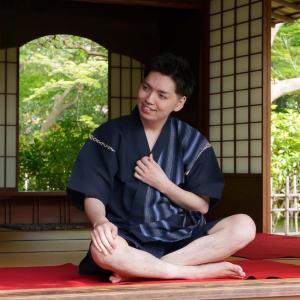 メンズ 甚平 おしゃれ 片身替わり 男性 じん...の詳細画像3