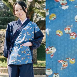 作務衣 女性 おしゃれ 切り替え柄 かわいい ...の詳細画像3