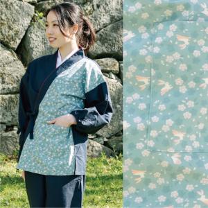 作務衣 女性 おしゃれ 切り替え柄 かわいい ...の詳細画像5