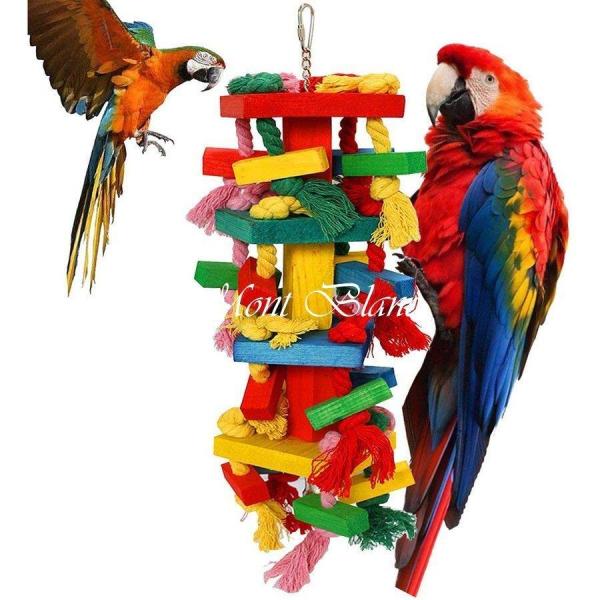 インコ おもちゃ 吊り下げ とまり木 鈴 かわいい 鳥 オウム 噛む ロープ 小鳥 木製 ストレス解...