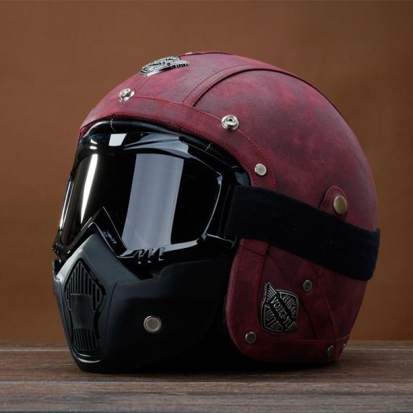 ヘルメット バイクヘルメット ハーレーヘルメット オートバイヘルメット 3/4 ヘルメット クラシッ...