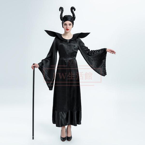 マレフィセント Maleficent 衣装 レディース 魔女 魔法 女王 大人 眠れる森の美女 パー...