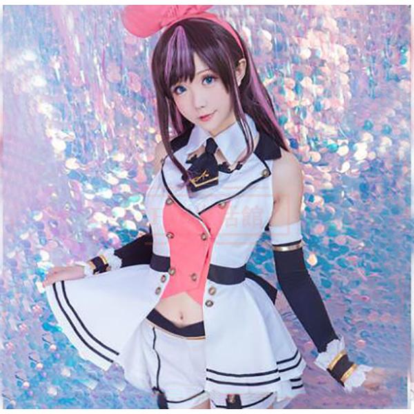 絆愛ゃん（キズナアイ） 風 Kizuna Ai キズナアイ コスプレ衣装 ウィッグ 靴 パーティー ...