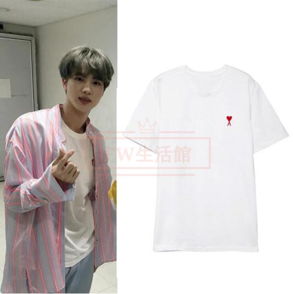 BTS(防弾少年団) JIN韓流グッズ 半袖Tシャツ コート新入荷 春夏 Tシャツ 男女兼用 応援服...