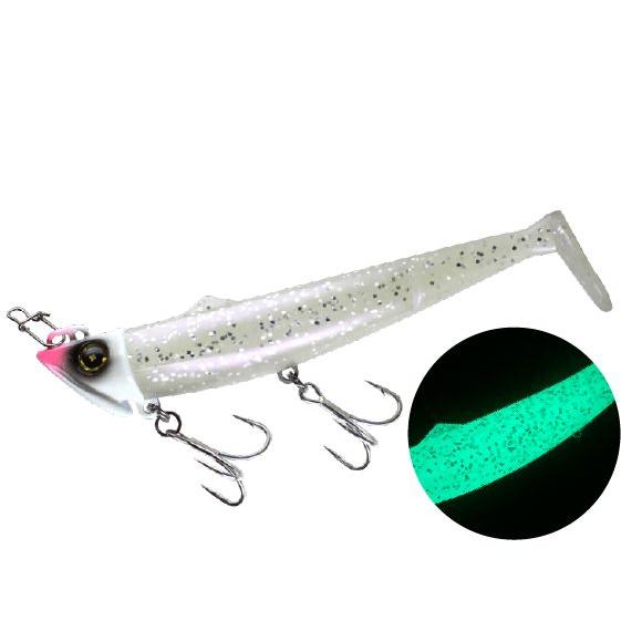 ハヤブサ ジャックアイ フリフリシャッド 30g #1 パールグロー銀ラメ