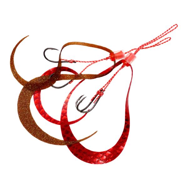 ハヤブサ バルキーカーリーフックセット 地獄掛け アソート 2セット入り 鈎#6 #5 コーラ&amp;ビカ...