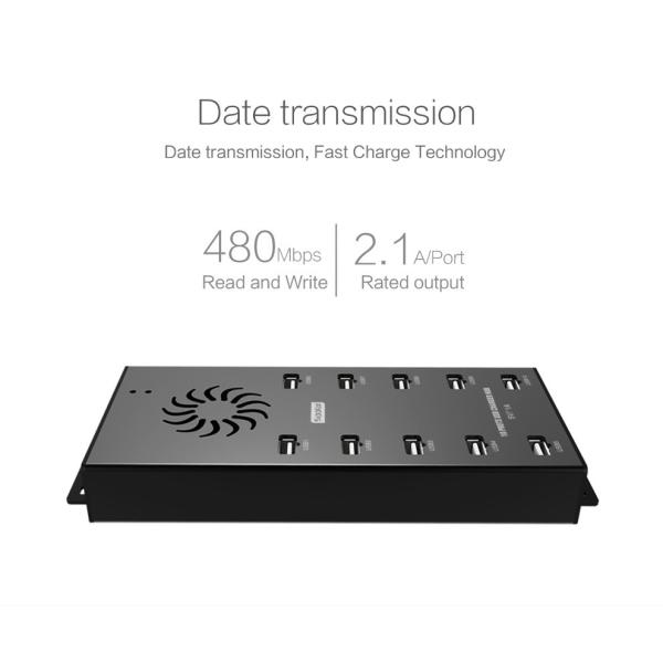 【充電・同期通信】同時対応　10ポート2.1A　USB Hub（USB2.０）