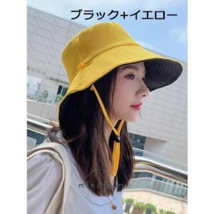 両面使える レディース つば広 UVカット 帽...の詳細画像3