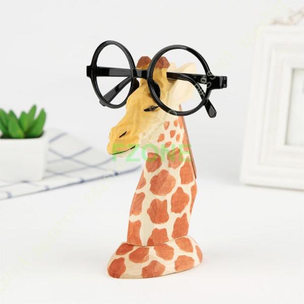 置物 木彫りの置物 動物型のメガネスタンド おもしろ雑貨 眼鏡ラック 卓上デコレーション 動物のメガ...