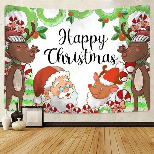 クリスマス タペストリー 壁掛け 壁飾り クリスマスツリー おしゃれ 雪だるまサンタ 雪片 多機能 ...