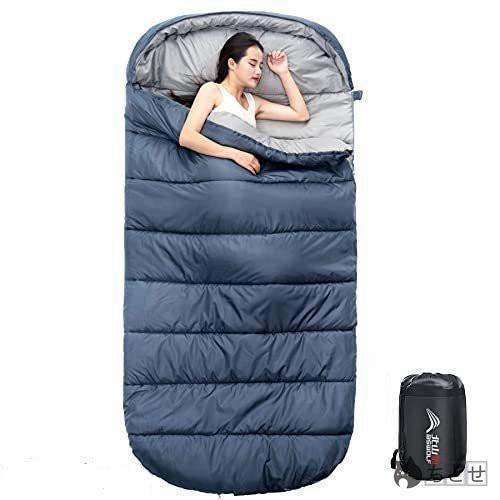 2023 キャンプ 寝袋 シュラフ1人用 大きいサイズ 快適な温度：15* 春秋、夏用 軽量1.55...