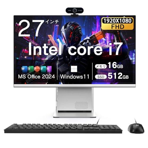 VETESA デスクトップパソコン Core i7 27インチIPS 高性能・多機能一体型PC 19...