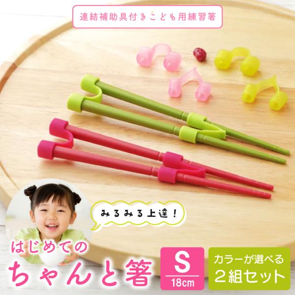 はじめてのちゃんと箸 S カラーが選べる2組セット 18cm トレーニング箸 しつけ箸 子供 持ち方...