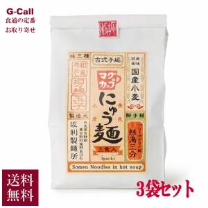 坂利製麺所 マグカップにゅう麺 3袋セット 送料無料 MN-3-3 にゅうめん 素麺 そうめん フリーズドライ 和風だし めん類 麺 お取り寄せ 夜食