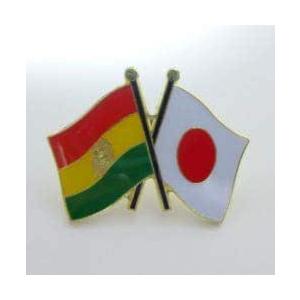 国旗ピンバッジ（日本・ボリビア友好旗）