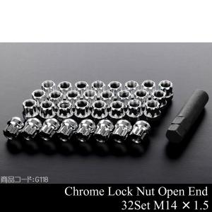 ★業販値 ロックナット 貫通 M14×1.5 32本 【適合】 ハマーH2 エクスカージョン C2500 K2500 F250 F350ホイールナット ラグナット K100｜g-cr