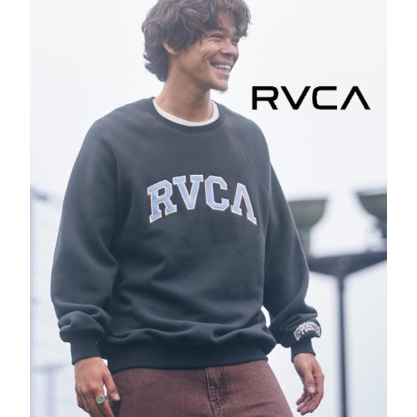 ロゴスウェット トレーナー 長袖 メンズ ルーズ オーバーサイズ RVCA カジュアル ストリート ...