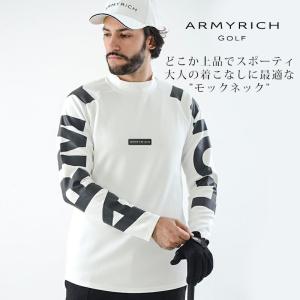 袖BIGプリントモックネックロングTシャツ メンズ 男性 長袖 ロンT ARMYRICH GOLF カジュアル スポーツ GOLF アーミーリッチ ゴルフ｜g-field