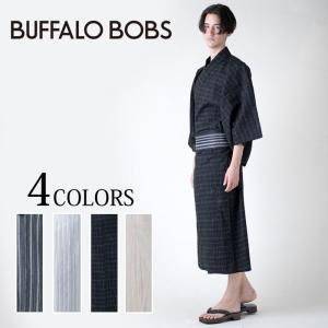 BUFFALO BOBS バッファローボブズ YUKATA 浴衣 3点セット 下駄 ワンタッチ帯 綿素材 桐下駄