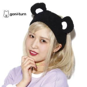 gonoturn ごのたん クロクマヘアバンド Animal Headband Black Bear アニマル 熊 ベア ヘアバンド ヘッドバンド ターバン 髪留め オールシーズン 可愛い｜g-field