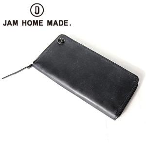 JAM HOME MADE ジャムホームメイド BLACK DIAMOND ブライドルレザージップロングウォレット / 長財布 ウォレット ブラック 贈答 プレゼント 誕生日｜g-field