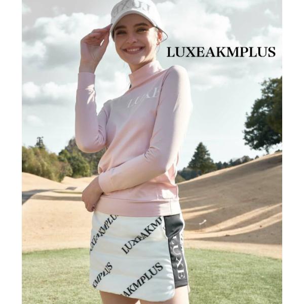 光沢ロゴモックネックTシャツ 長袖 LUXEAKMPLUS ゴルフ レディース 女性 GOLF リュ...