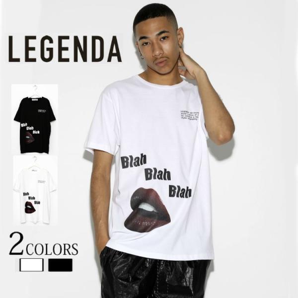 レジェンダ Blah Blah Blah ルーズシルエットクルーネックTシャツ トップス ユニセック...