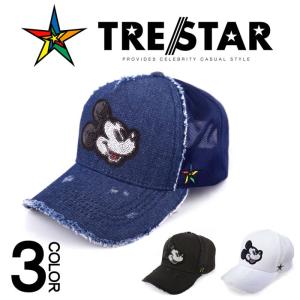 トレスター TRE STAR キャップ デニムキャップ CAP DENIM / MICKEY デニム ミッキー キャップ レディース メンズ メッシュキャップ｜g-field