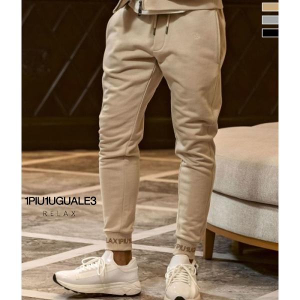 ラインストーンヘムスウェットパンツ メンズ ジャージ 1PIU1UGUALE3 RELAX ジョガー...