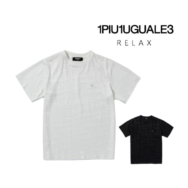 ランダムハウンドトゥースジャガードTシャツ 半袖 メンズ 1PIU1UGUALE3 RELAX カジ...