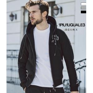 1PIU1UGUALE3 RELAX セットアップ メンズ レザーライン ポンチ 男性