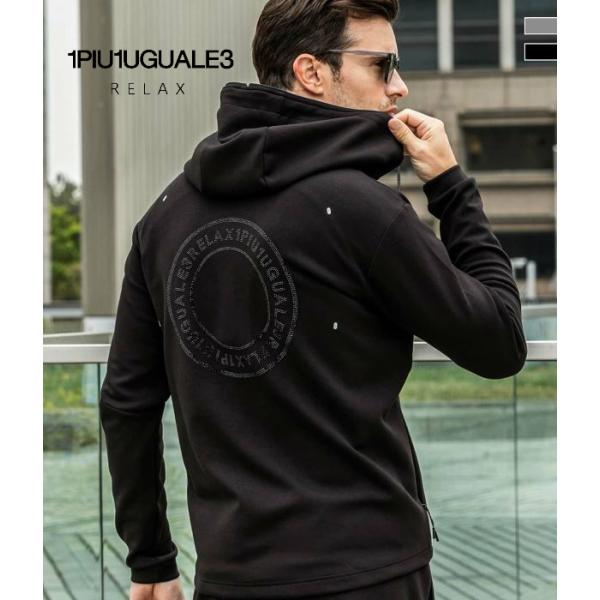 ラインストーンサークルロゴパーカー メンズ ジャージ 1PIU1UGUALE3 RELAX フーディ...